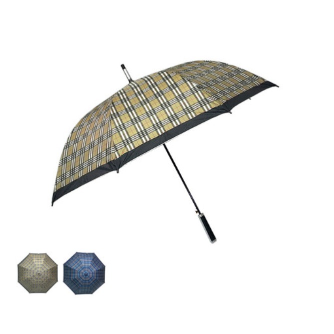 체크무늬 실버손잡이가 매력적인 장우산