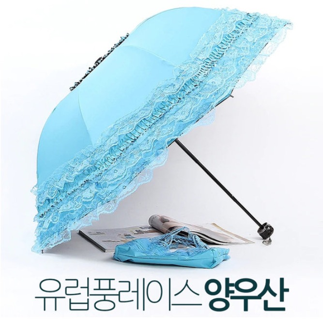 자외선차단, 암막기능 유럽풍 레이스 수동 양우산